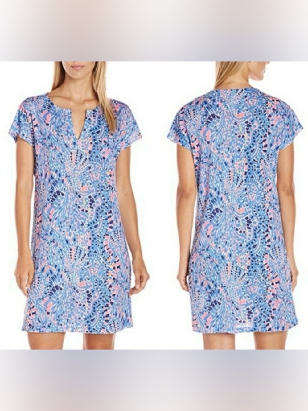 Lilly Pulitzer Duval Tic Tac Tile 100% 
Linen Dress Size  XXS